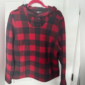 Women’s XL North face fleece 3/4 button hoodie, super warm